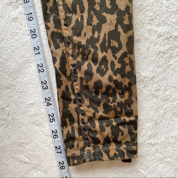 Zara woman high rise leopard animal print red velvet trim skinny jeans 2 - Picture 7 of 12